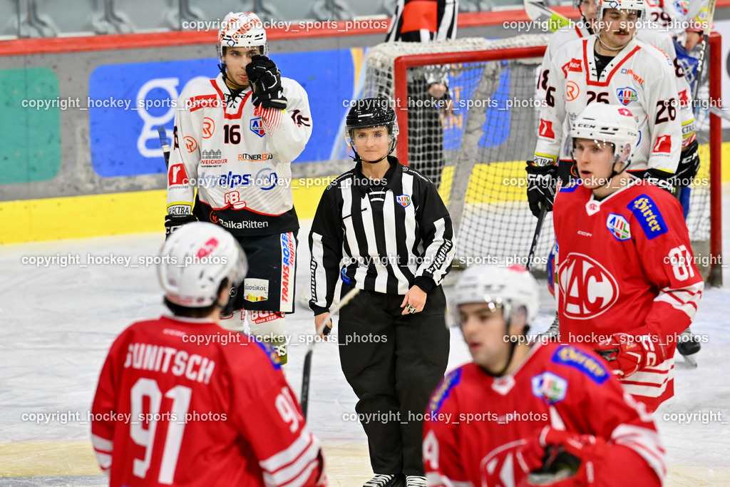 EC KAC Future Team vs. Rittner Buam 16.11.202 | #16 Lobis Alan, KLEMM Anja Referee, #87 Piuk Tobias
