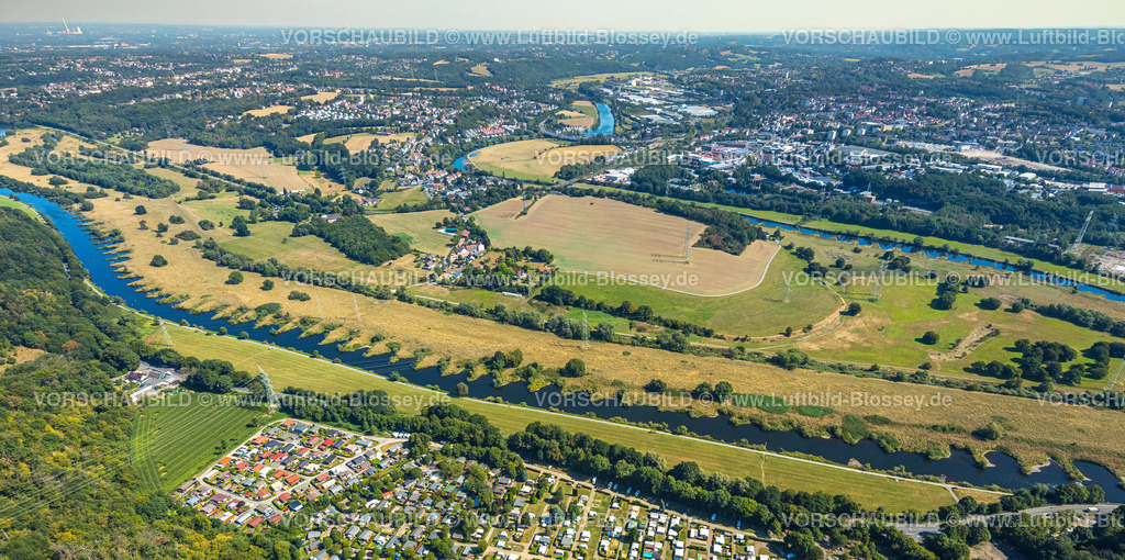 Hattingen220807571 | Luftbild, Hattinger Ruhrschleife, Naturschutzgebiet Ruhraue Winz, Fluss Ruhr, Freizeitdomizil Ruhrtal, Winz, Hattingen, Ruhrgebiet, Nordrhein-Westfalen, Deutschland