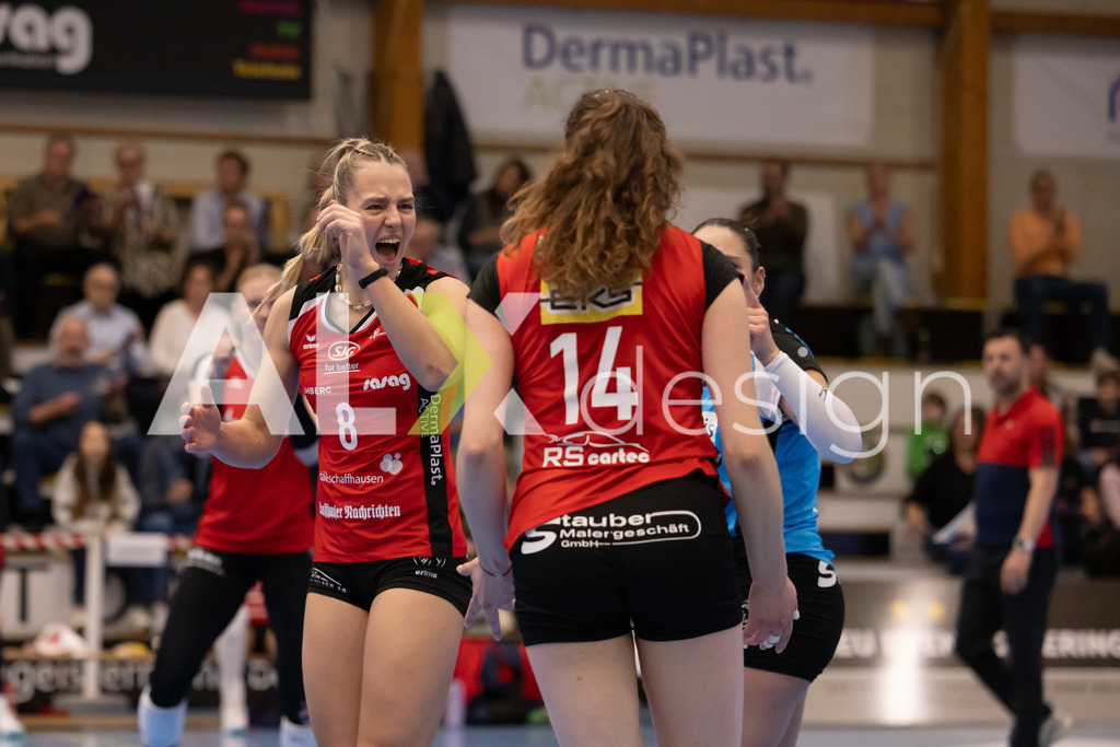 Volleyball I Frauen I Saison 2025-2026 I Volleyball NLA | Women I 1/2 Finals I  VC Kanti Schaffhausen - Sm'Aesch Pfeffingen I 07.03.2026 | 8 Lina-Marie Lieb (DE) (VC Kanti Schaffhausen) – Aussen - Realisiert mit Pictrs.com