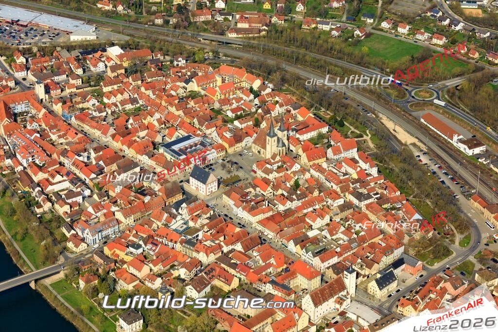 aktuelles Luftbild von  Hassfurt  - Luftaufnahme wurde 2019 von https://frankenair.de mittels Flugzeug (keine Drohne) erstellt.