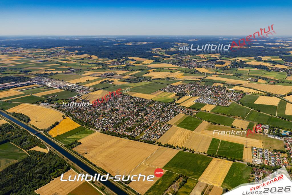 Die Luftaufnahme Herbertshofen - Meitingen wurde 2022 vom Flugzeug aus (keine Drohne) erstellt. Hohe Auflösung -für große Poster und Wandbilder geeignet - Garantiert!
