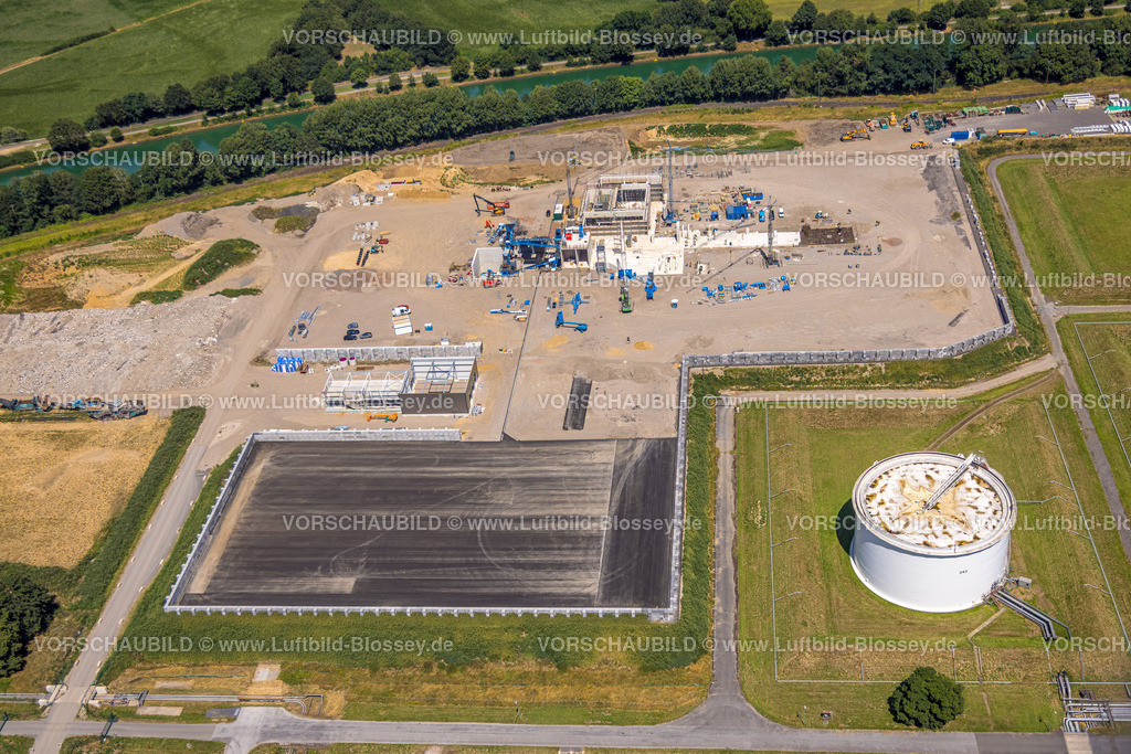 Huenxe220702753 | Luftbild, TanQuid GmbH Tanklager Hünxe, Baustelle mit Neubau, Bucholtwelmen, Hünxe, Ruhrgebiet, Nordrhein-Westfalen, Deutschland