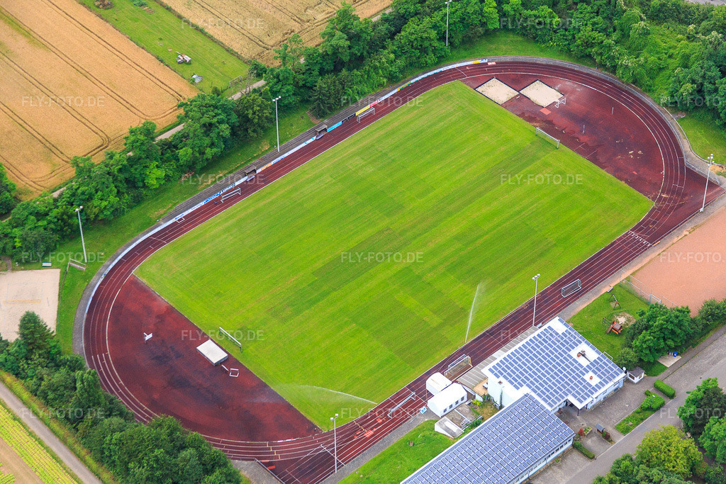 Luftbild: Sportplatz des ASV in Eppelheim im Bundesland Baden-Württemberg in Deutschland. – Foto: IMG_090904.jpg vom 04.07.2016 durch Werner Riehm/FLY-FOTO.de – Auflösung des Originals: 5472 x 3648 px – ASV 1888 Eppelheim e.V