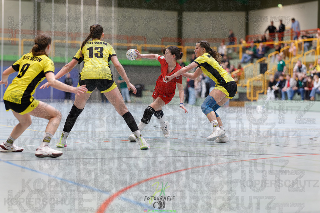 Hessenmeisterschaft wJC - Finale; HSG Kleenheim - HSG Weiterstadt/ Braunsh.Worf. | Hessenmeisterschaft wJC - Finale; HSG Kleenheim - HSG Weiterstadt/ Braunsh.Worf. am 22.03.2025 in Biedenkopf (Sporthalle Lahntalschule)Photo © 2025 - Jörg Heinrich - Realisiert mit Pictrs.com