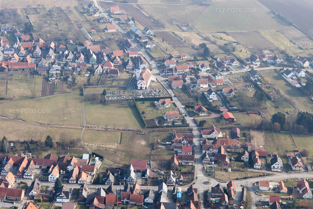 Aerial view: View of the town in Seebach in the state Bas-Rhin, France.Photo: IMG_096903.jpg taken on 02/19/2017 by Werner Riehm/FLY-FOTO.comResolution of the original: 5472 x 3648 px
