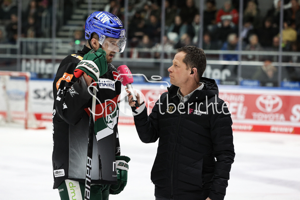 Augsburger Panther - EHC RB München | im Powerbreak gibt Mick KOEHLER (AEV #11) ein Interview bei MagentaSport / Sascha BANDERMANN / Magenta Sport