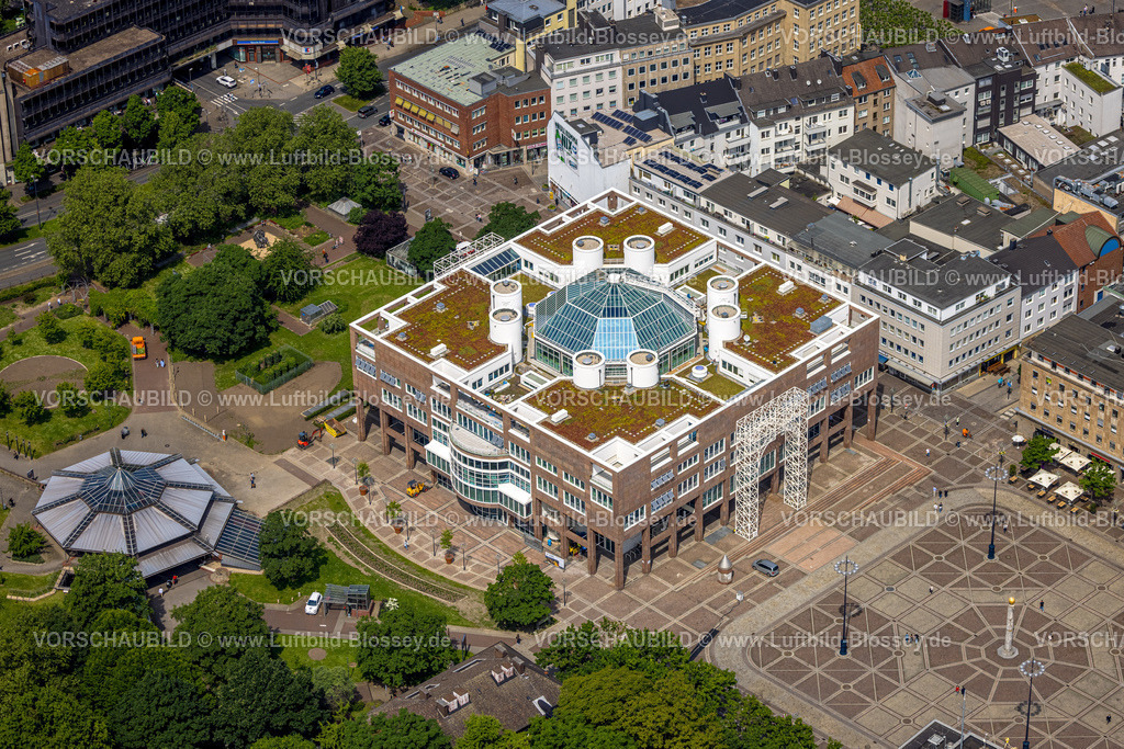 Dortmund240507218 | Luftbild, Rathaus und Friedensplatz am Stadtgarten, City, Dortmund, Ruhrgebiet, Nordrhein-Westfalen, Deutschland
