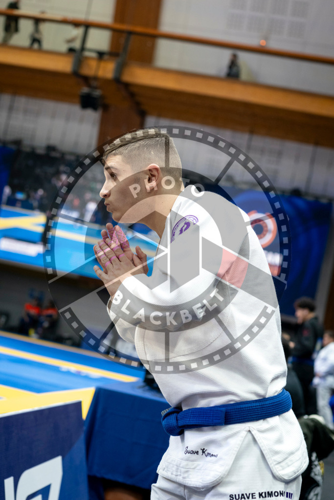 20240121PBB6473 | Fighters compete during the second day of the IBJJF European Championship in Paris, France, on January 21, 2024.