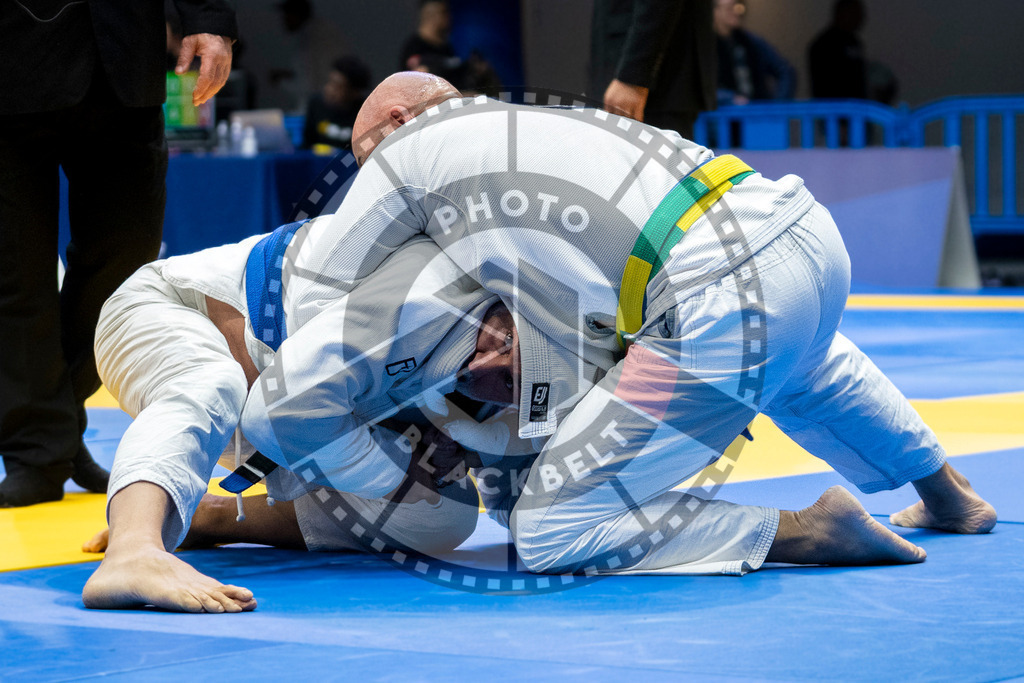 20240122PBB6254 | Fighters compete during the second day of the IBJJF European Championship in Paris, France, on January 22, 2024.
