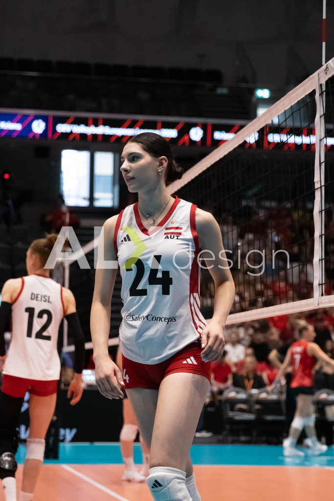 Austria v Switzerland - CEV European League Women | KRIENS, SWITZERLAND - JUNE 14: DAGMAR HENSEL of Austria during the CEV European League match between Austria and Switzerland at Pilatus Arena on June 14, 2026 in Kriens, Switzerland. - Realisiert mit Pictrs.com