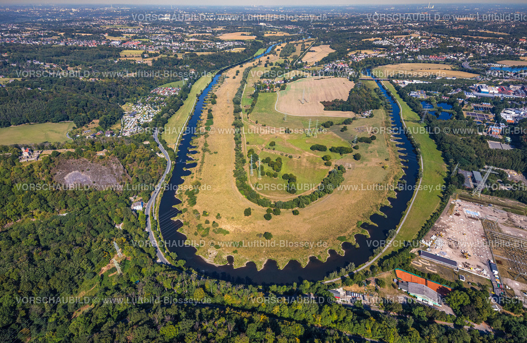 Hattingen220807607 | Luftbild, Hattinger Ruhrschleife, Naturschutzgebiet Ruhraue Winz, Fluss Ruhr, Freizeitdomizil Ruhrtal, Winz, Hattingen, Ruhrgebiet, Nordrhein-Westfalen, Deutschland
