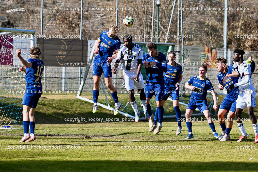 ATUS Velden vs. SPG LASK Amateure OÖ | #10 Lukas Lausegger ATUS Velden, #3 Marlon Louis Winter ATUS Velden, #15 Mohamed Sanogo LASK Amateure, #23 Ralph Roman Scheer ATUS Velden, #8 Fabian Kopeinig ATUS Velden, #6 Florian Schaller ATUS Velden, #44 Issa Kone LASK Amateure, #14 Thorsten Mahrer ATUS Velden, ATUS Velden vs. SPG LASK Amateure OÖ, ATUS Velden vs. SPG LASK Amateure OÖ am 07.03.2026 in Velden (Wald Arena Velden), Austria, (Photo by Bernd Stefan)