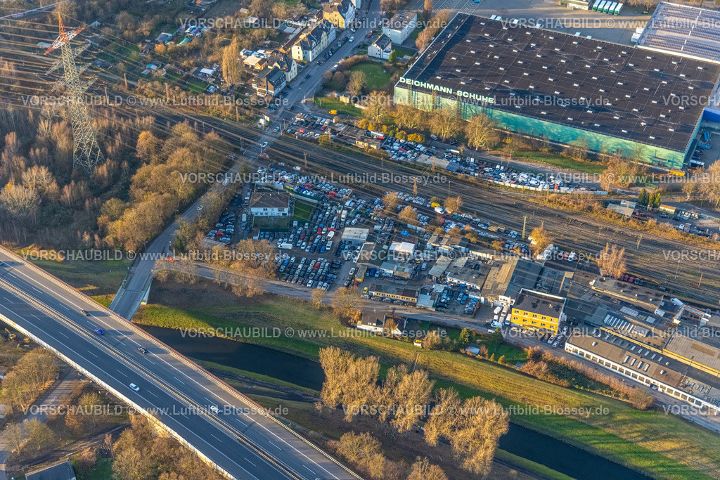 Bottrop251204469 | Luftbild, Deichmann Schuhe Warenlager, PKW Europe KFZ Bottrop, KFZ Verwertung, Ebel, Bottrop, Ruhrgebiet, Nordrhein-Westfalen, Deutschland