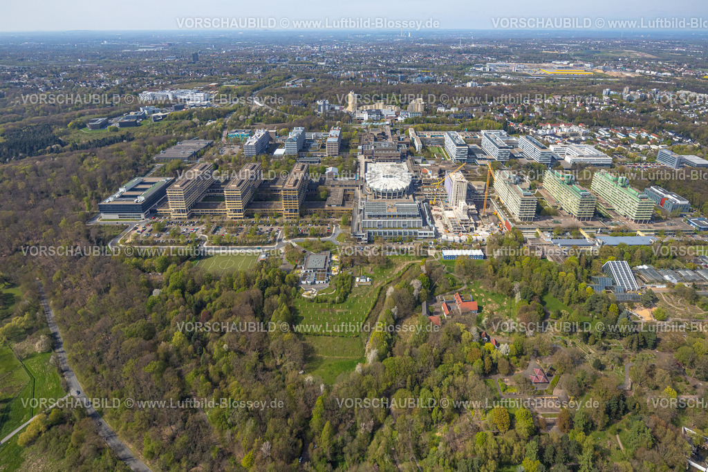 Bochum230404300 | Luftbild, RUB Ruhr-Universität Bochum, Audimax, Baustelle Ersatzneubau NA, Querenburg, Bochum, Ruhrgebiet, Nordrhein-Westfalen, Deutschland