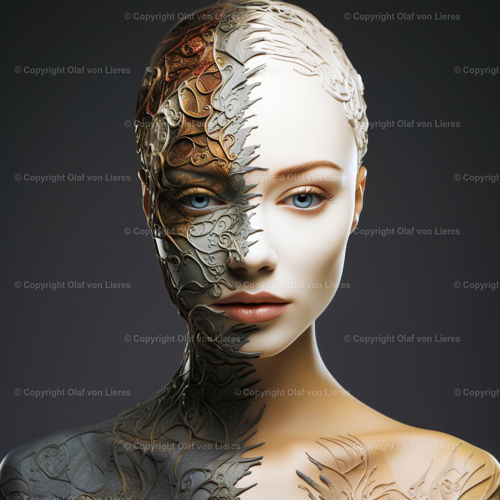 Frauengesicht schwarz weiss | Frauenkopf mit 2 Gesichtern