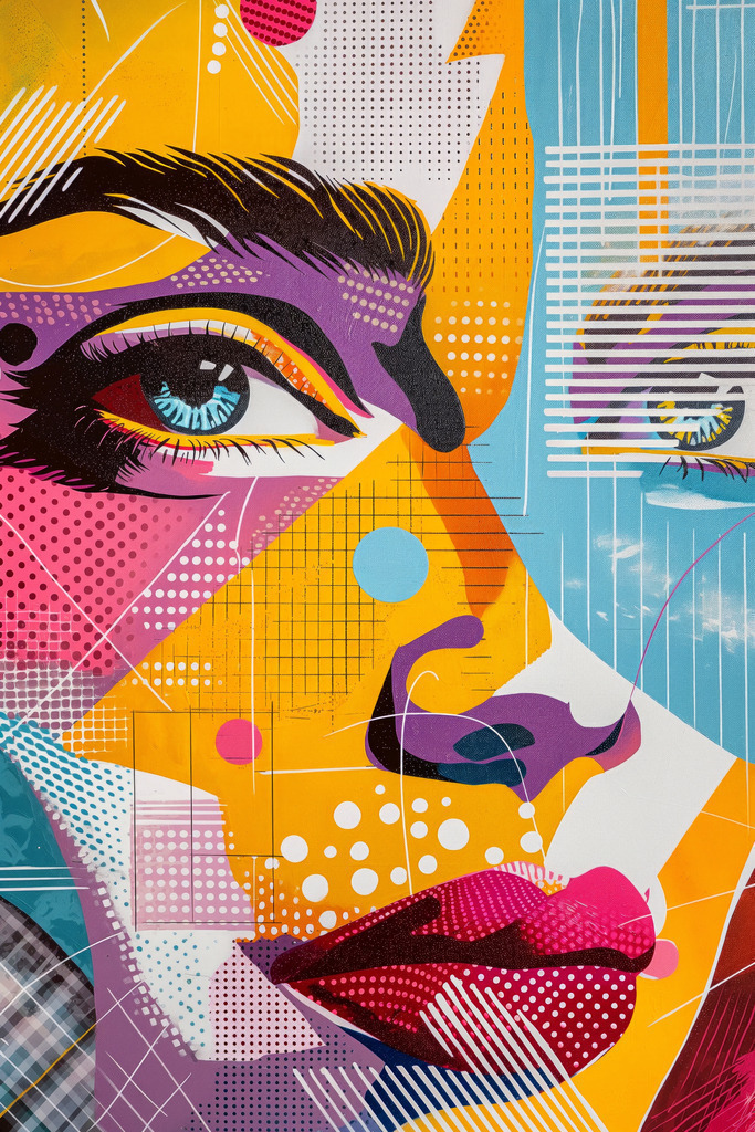 2402040 - Popart Beauty | Illustratives buntes Pop Art Porträt einer Frau.