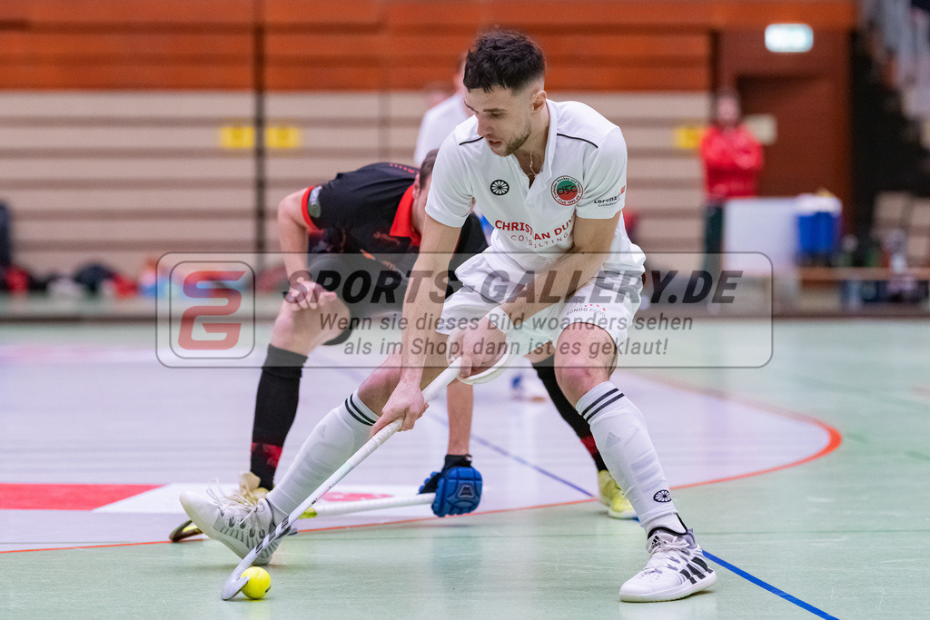 HK_20230113_102758 | 1. Bundesliga ( Halle ) Herren Crefelder HTC - DSD Düsseldorf am 13.1.2023 Crefelder HTC  ( CHTC ) Halle Glockenspitz , Krefeld , Bachmann Lucas Maximilian ( Crefelder HTC #15 )
