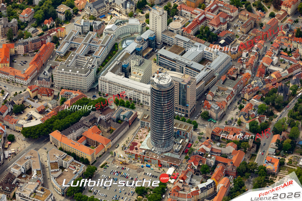 Die Luftaufnahme Tower - Jena wurde 2022 vom Flugzeug aus (keine Drohne) erstellt. Hohe Auflösung -für große Poster und Wandbilder geeignet - Garantiert!