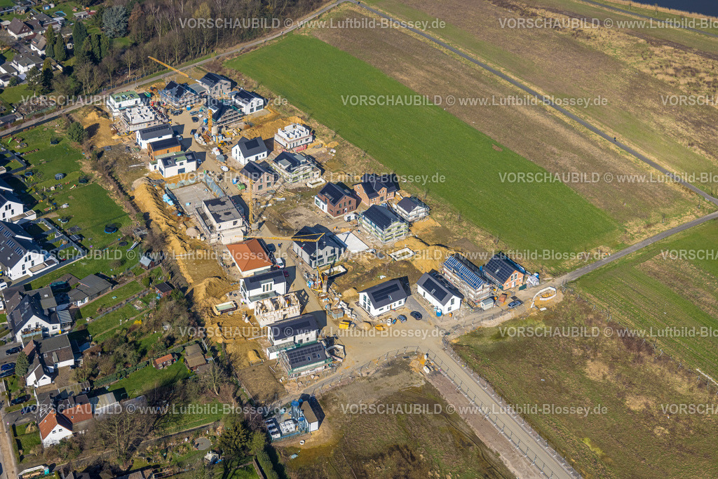 Gelsenkirchen240300096 | Luftbild, Baustelle und Neubaugebiet WohnSiedlung Am Glückauf Park Hassel â€“ Park des Wandels, Hassel, Gelsenkirchen, Ruhrgebiet, Nordrhein-Westfalen, Deutschland