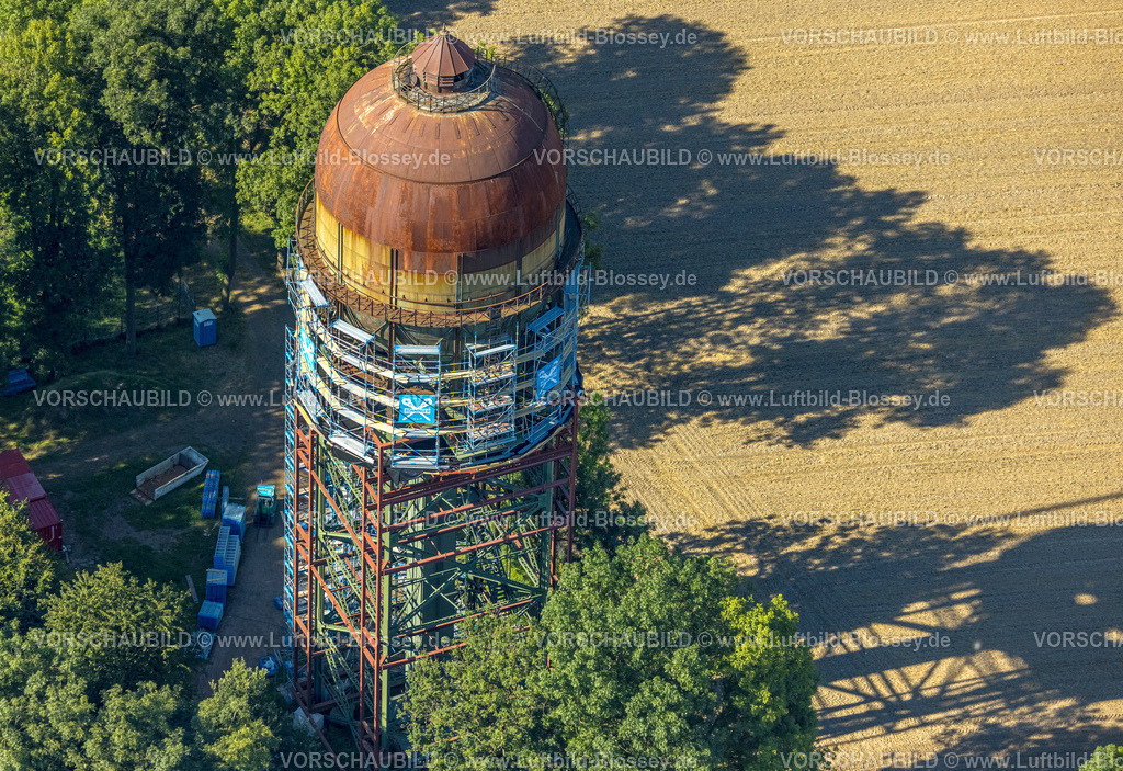 Dortmund240804562 | Luftbild, Lanstroper Ei, Baugerüst für Renovierung und Sanierung, 2Hostedde, Dortmund, Ruhrgebiet, Nordrhein-Westfalen, Deutschland