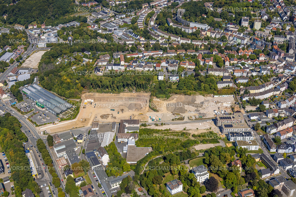 Luedenscheid250814001 | Luftbild, Baustelle für Wohnquartier Wiesenstraße und Feuerwache, Lüdenscheid-Stadt, Lüdenscheid, Sauerland, Nordrhein-Westfalen, Deutschland
