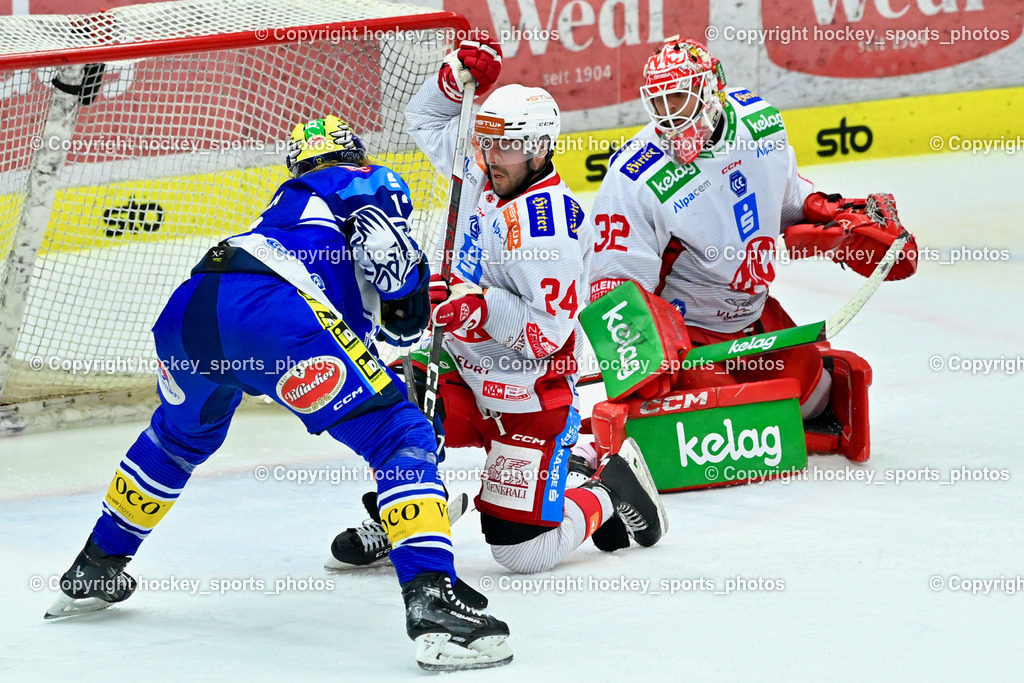 EC IDM WÄRMEPUMPEN VSV vs. EC KAC | #24 Strong Steven EC KAC, #32 Dahm Sebastian EC KAC,  #12 Pearson Chase EC VSV, EC IDM WÄRMEPUMPEN VSV vs. EC KAC, EC IDM WÄRMEPUMPEN VSV vs. EC KAC am 02.02.2025 in Villach (Stadthalle Villach), Austria, (Photo by Bernd Stefan)
