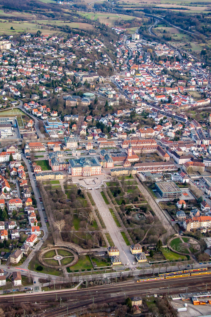 Luftbild: Bruchsal, Schlossgarten in Bruchsal im Bundesland Baden-Württemberg in Deutschland. Foto: IMG_24675.jpg vom 27.02.2010 durch Werner Riehm/FLY-FOTO.de