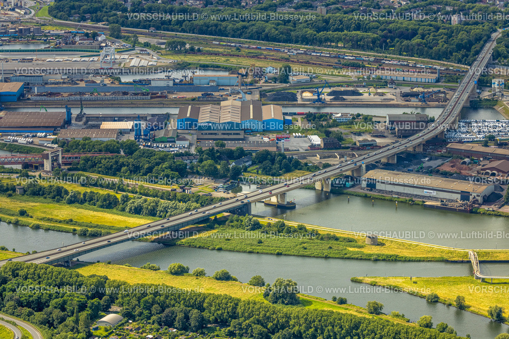 Duisburg240705504-Nord | Luftbild, Duisburg-Nord, duisport Hafen Duisburg, Berliner Brücke der Autobahn A59, Ruhrort, Duisburg, Ruhrgebiet, Nordrhein-Westfalen, Deutschland