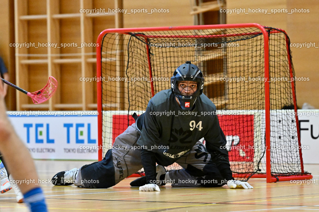 VSV Unihockey vs. Wiener Floorballferein 6.4.2024 | #94 Karl Dorfer VSV Unihockey, VSV Unihockey vs. Wiener Floorballferein 6.4.2024, VSV Unihockey vs. Wiener Floorballferein  am 06.04.2024 in Villach (Ballspielhalle St. Martin), Austria, (Photo by Bernd Stefan)