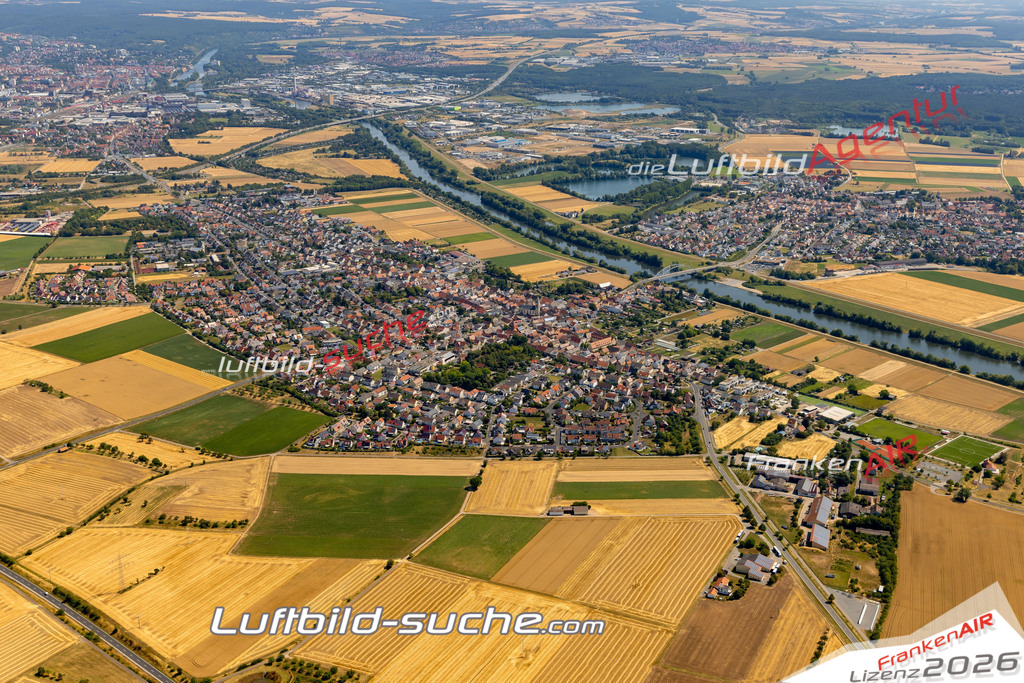 Das Luftbild zeigt :  Bergrheinfeld - Die Luftaufnahme wurde 2023 vom UL-Flugzeug aus erstellt ( keine Drohne ) - Hochauflösende Luftaufnahme - Für grossformatige Ausdrucke geeignet. Die Geschenkidee !Mit Lizenz und Bildrechte bestellbar