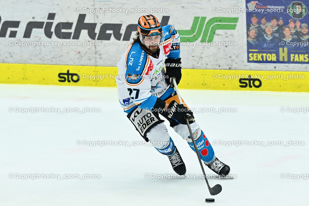 EC IDM Wärmepumpen VSV vs. STEINBACH BLACK WINGS LINZ  | #27 St-Amant Shawn BLACK WINGS LINZ, EC IDM Wärmepumpen VSV vs. STEINBACH BLACK WINGS LINZ , EC IDM Wärmepumpen VSV vs. STEINBACH BLACK WINGS LINZ  am 28.01.2025 in Villach (Stadthalle Villach), Austria, (Photo by Bernd Stefan)
