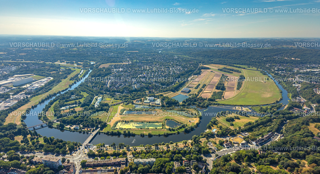 Essen220806975 | Luftbild, Fluss Ruhr, Ruhrschleife, Wassergewinnung Essen GmbH, Essen, Ruhrgebiet, Nordrhein-Westfalen, Deutschland