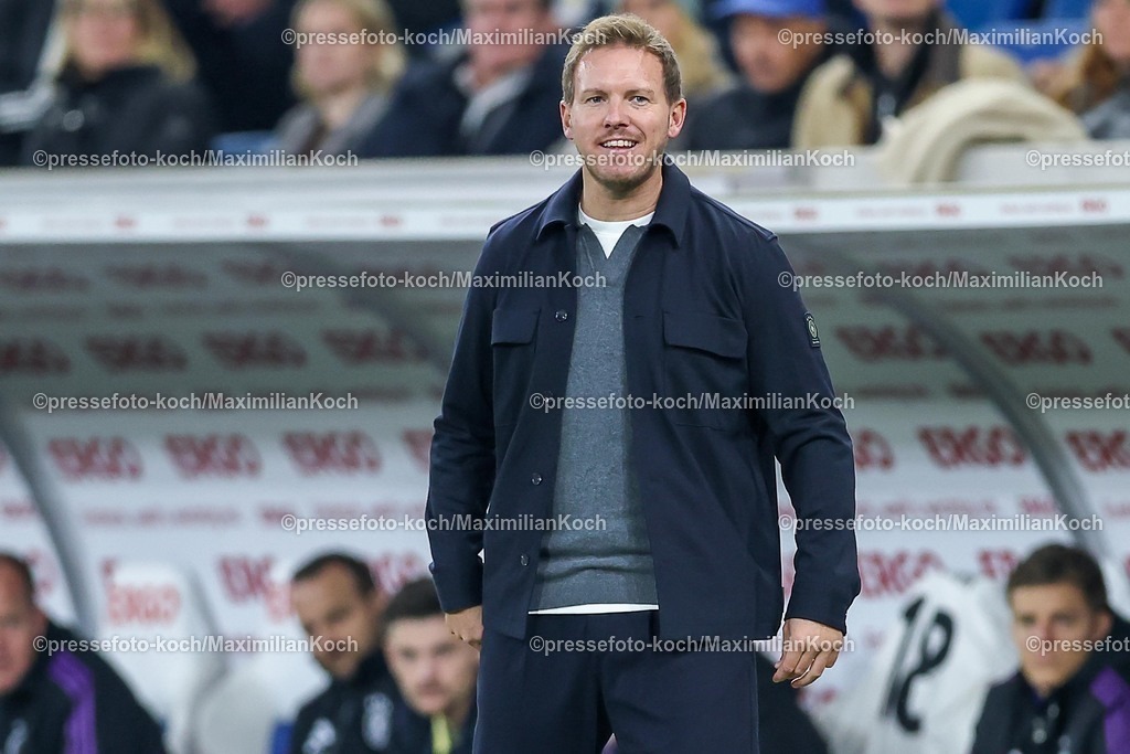 DFB10102501117 | 10.10.2025, Fußball, Länderspiel, Deutschland - Luxemburg, UEFA WM-Qualifikation, 2025/2026, Gruppe A, PreZero Arena in Sinsheim: Julian Nagelsmann (GER #hc) DFB regulations prohibit any use of photographs as image sequences and or quasi-video.