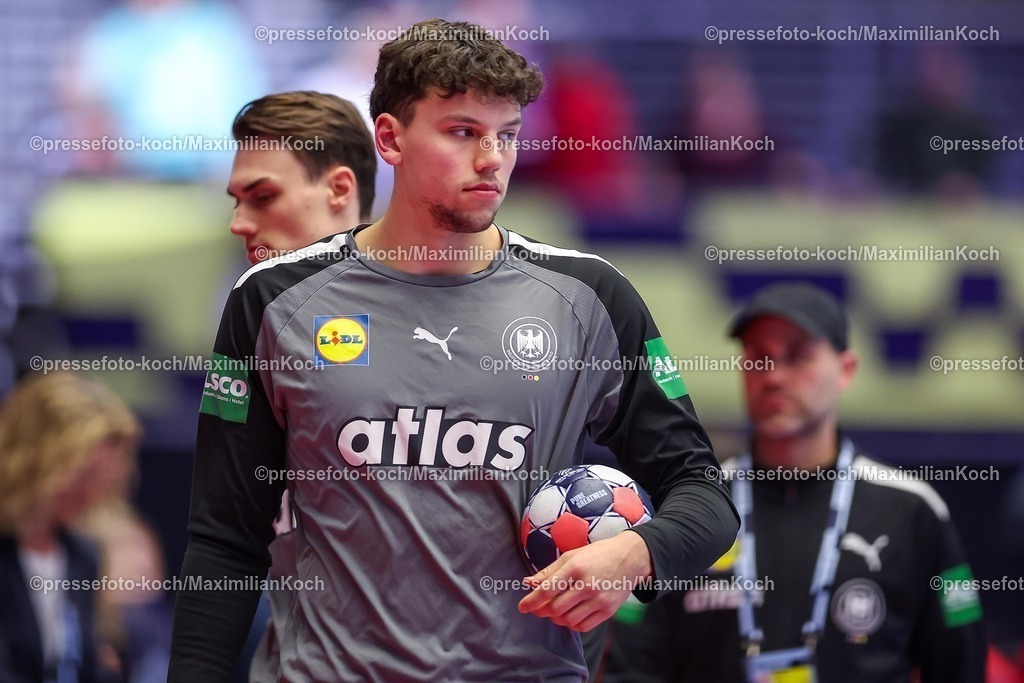 EHF19012602119 | 19.01.2026, Handball, Men's EHF EURO 2026, Deutschland - Spanien, Jyske Bank Boxen in Herning, Dänemark, Preliminary Round:  Marko Grgic (Germany #71)