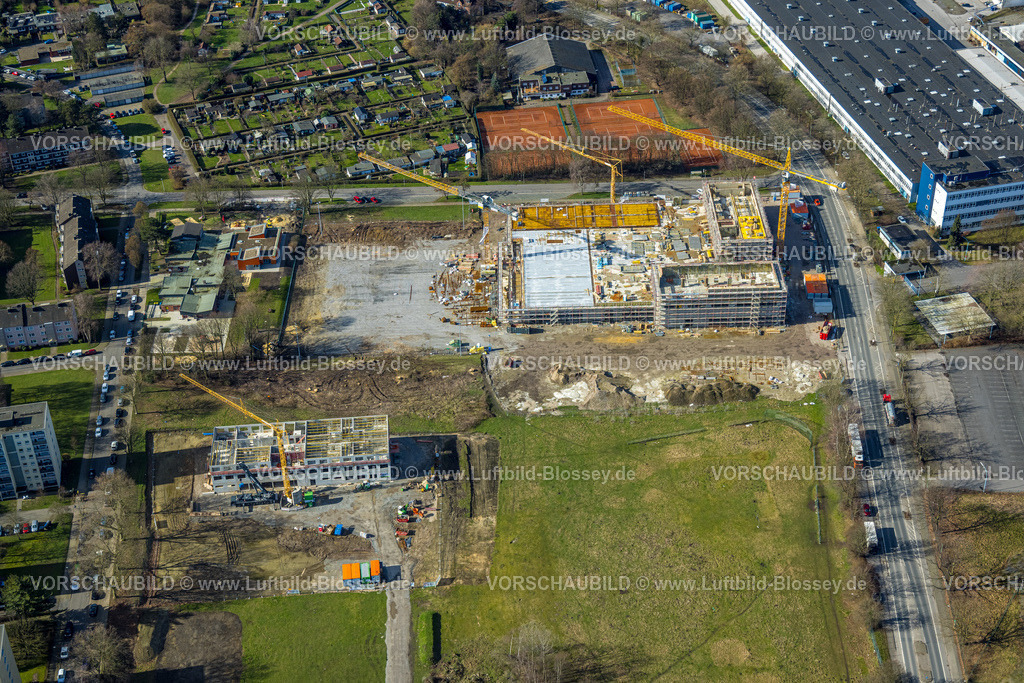 Herne230211974 | Luftbild, Baustelle Kaiserquartier, auch Quartier Kaiserstraße, Baukau, Herne, Ruhrgebiet, Nordrhein-Westfalen, Deutschland