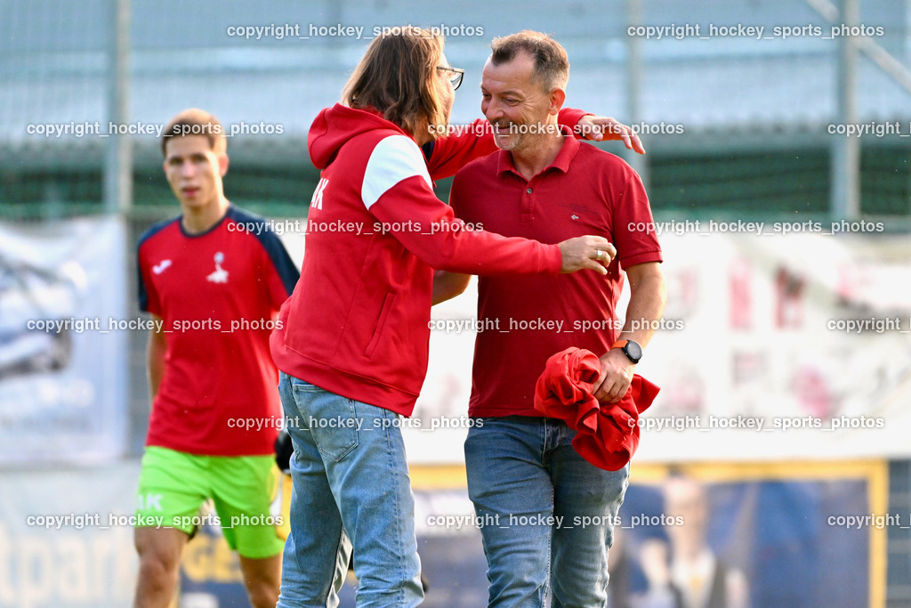 KAC 1909 vs. SAK | Headcoach SAK Richard Huber, Headcoach KAC 1909 Rudolf Perz, KAC 1909 vs. SAK, KAC 1909 vs. SAK am 06.09.2024 in Klagenfurt (Sportplatz KAC), Austria, (Photo by Bernd Stefan)