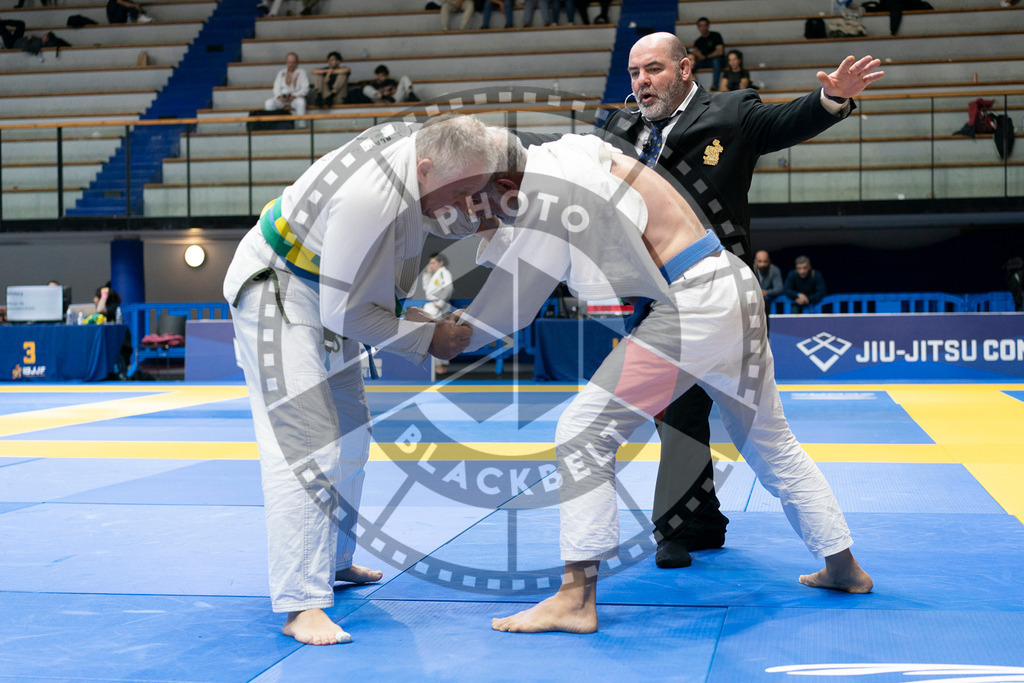 20240122PBB6539 | Fighters compete during the second day of the IBJJF European Championship in Paris, France, on January 22, 2024.