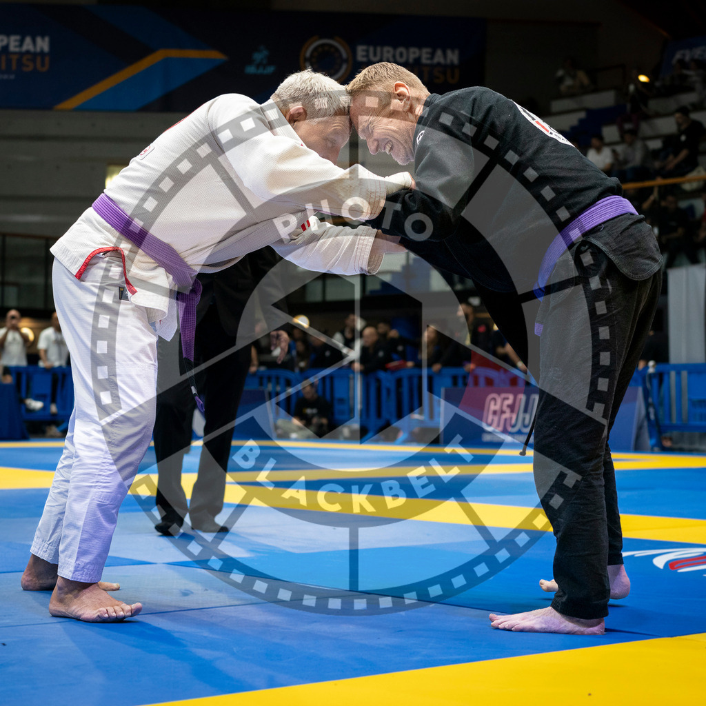 20240125PBB02861 | Fighters compete during the sixth day of the Brazilian Jiu-jitsu European Championship of the IBJJF in Paris, France, on January 25, 2024.