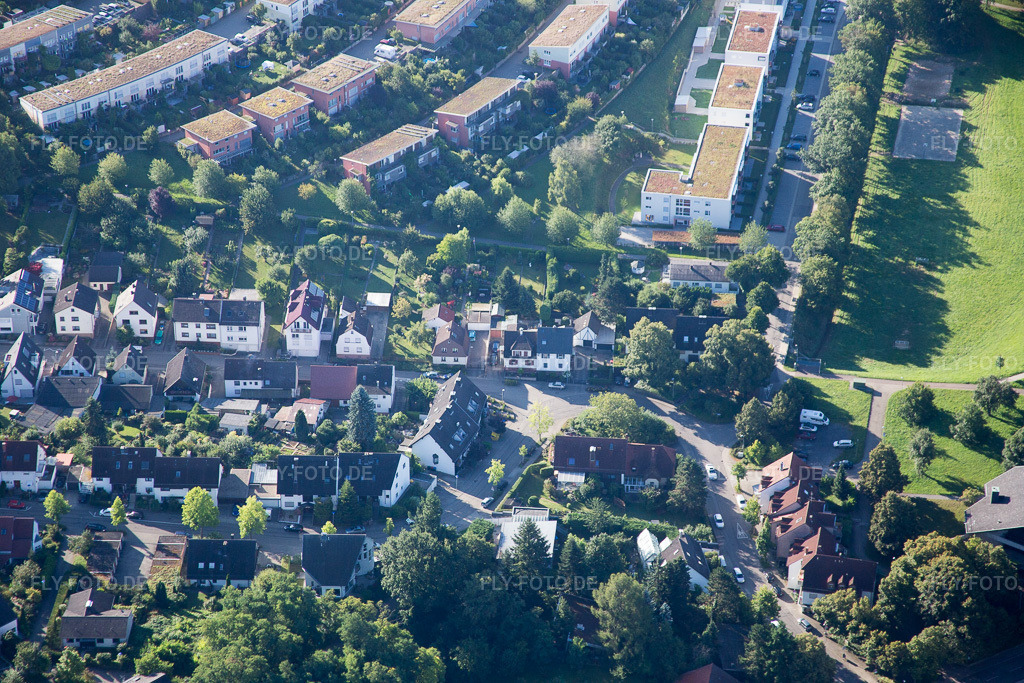 Luftbild: Dorf - Ansicht im Ortsteil Hohenwettersbach in Karlsruhe im Bundesland Baden-Württemberg in Deutschland. Foto: IMG_092881.jpg vom 13.08.2016 durch Werner Riehm/FLY-FOTO.de