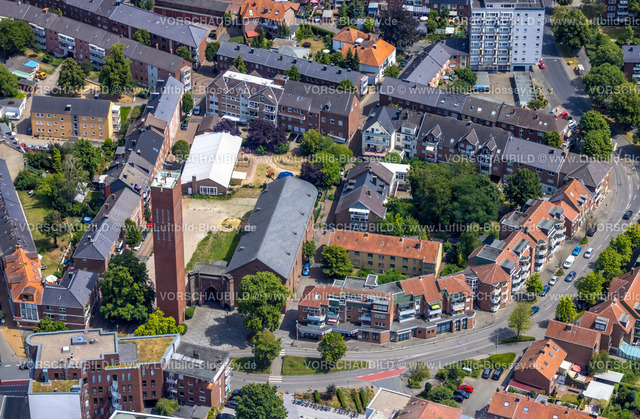Wesel220703471 | Luftbild, St. Mariä Himmelfahrt Kirche, Kindergarten Antonistraße, Wesel, Niederrhein, Nordrhein-Westfalen, Deutschland