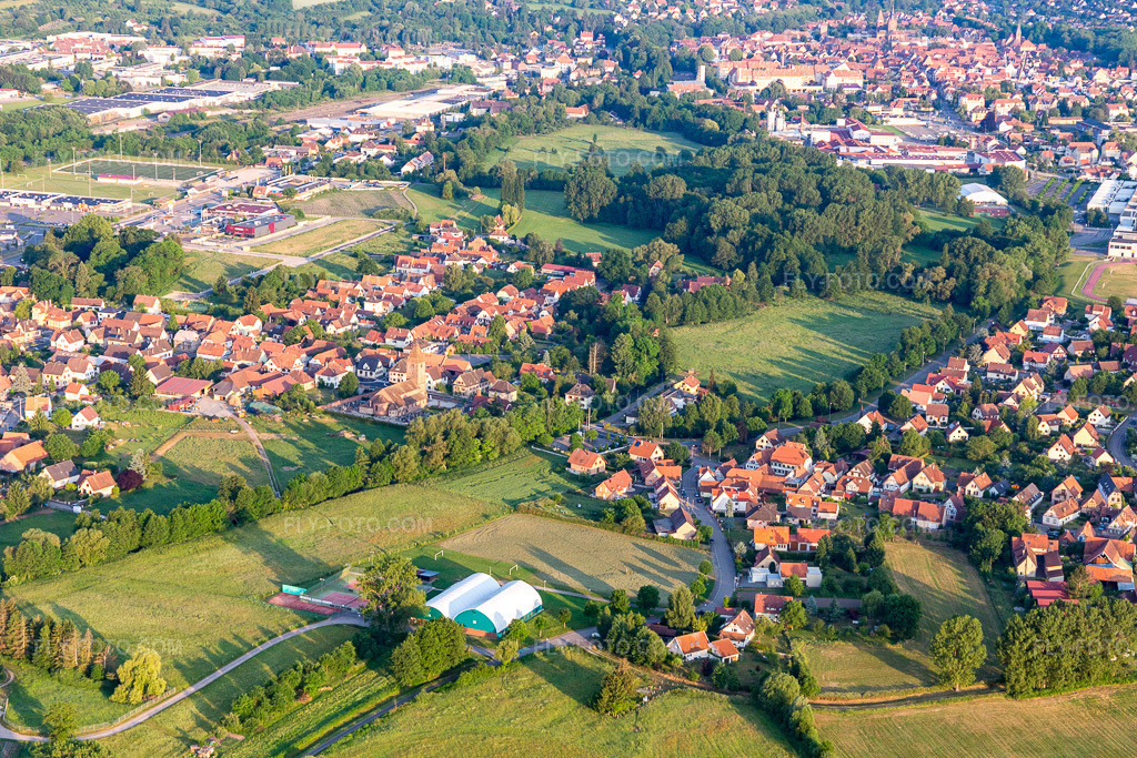 Aerial view: View of the town in the district Altenstadt in Wissembourg in the state Bas-Rhin, France.Photo: IMG_100647.jpg taken on 06/02/2017 by Werner Riehm/FLY-FOTO.comResolution of the original: 5472 x 3648 px