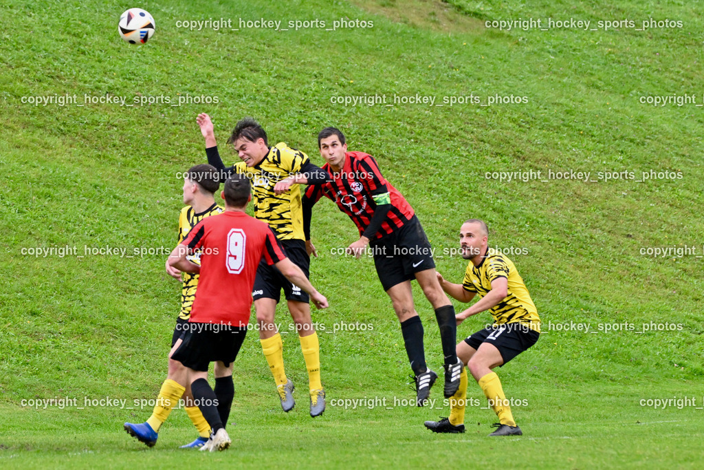 FC Faakersee vs. FC-WR Nussdorf Debant | #9 Thomas Unterguggenberger FC Faakersee, #19 Felix Maximilian Opriessnig FC Faakersee, #7 Aleksandar Simic FCWR Nussdorf Debant, #17 Matteo Scheucher FC Faakersee, FC Faakersee vs. FC-WR Nussdorf Debant, FC Faakersee vs. FC-WR Nussdorf Debant am 28.09.2024 in Finkenstein (Sportplatz Faakersee), Austria, (Photo by Bernd Stefan)