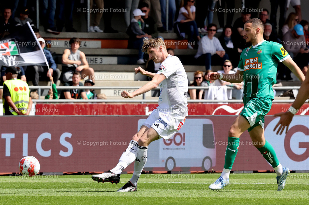 A_LUI_200425_24 | SPORT FUSSBALL ADMIRAL BUNDESLIGA 20.04.25 IM BILD: SIMON PIESINGER  (WAC) UND ERCAN KARA (RAPID) FOTO:FOTOLUI/MW