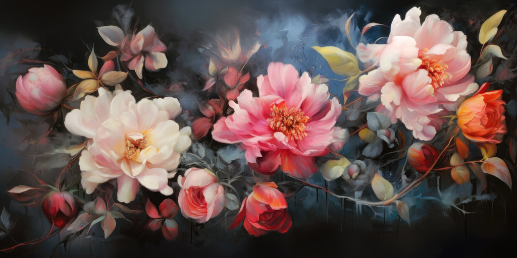 2307159 - Rosenpracht | Wunderschönes Rosenbild, das wie ein Kunstdruck eines echten Gemäldes wirkt.