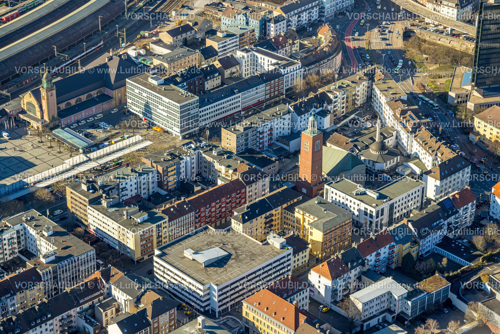 Hagen250303109 | Luftbild, Hauptbahnhof Hbf und City, Mittelstadt, Hagen, Ruhrgebiet, Nordrhein-Westfalen, Deutschland