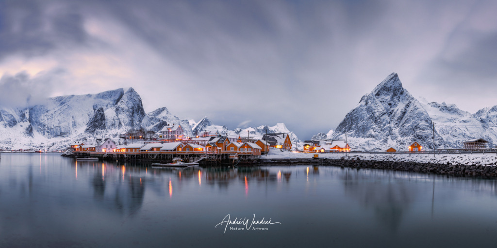 Das Fischerdorf am Abend (Panorama) | Andre Wandrei - Nature Artworx - Realisiert mit Pictrs.com