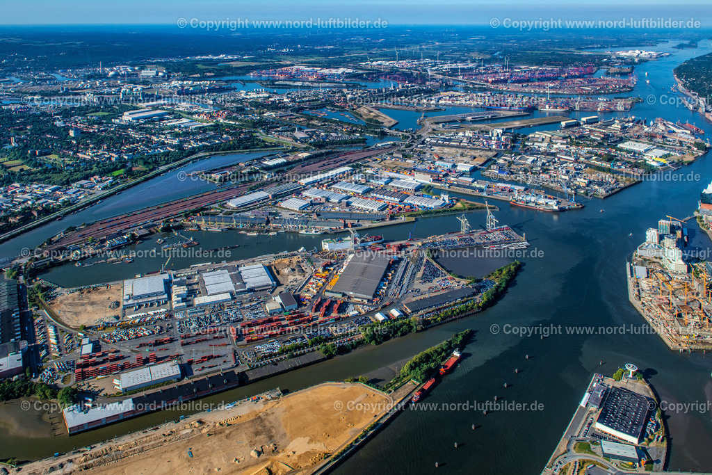 Hamburg_Kleiner_Grasbrook_ELS_3877220922 | HAMBURG 22.09.2022 Hafenanlagen am Ufer des Hafenbeckens Kleiner Grasbrook in Hamburg, Deutschland. // Shores of the harbor of Kleiner Grasbrook in Hamburg, Germany. Foto: Martin Elsen