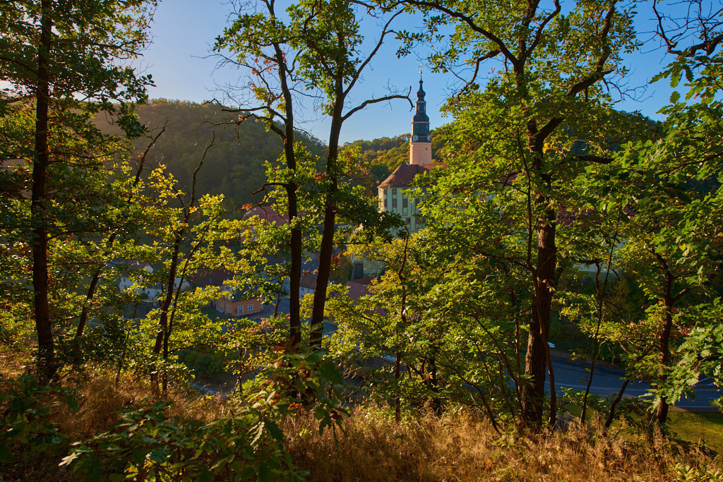 Blick ins Kerbsohlental der Müglitz auf das Schloss Weesenstein 01 | Bedeutsame Landschaften Deutschlands - Realisiert mit Pictrs.com