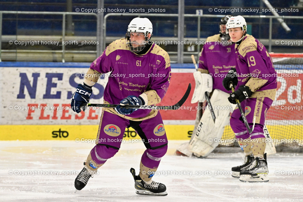 EC Kellerberg vs. EC Arnoldstein | #61 Albl Patrick EC Kellerberg, #19 Nussbaumer Patrick-Erwin EC Kellerberg, EC Kellerberg vs. EC Arnoldstein, EC Kellerberg vs. EC Arnoldstein am 31.01.2025 in Villach (Stadthalle Villach), Austria, (Photo by Bernd Stefan)