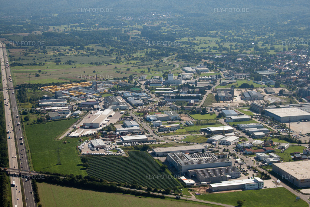 Luftbild: Industriegebiet Daimlerstr in Malsch im Bundesland Baden-Württemberg in Deutschland. Foto: IMG_31915.jpg vom 20.08.2010 durch Werner Riehm/FLY-FOTO.de
